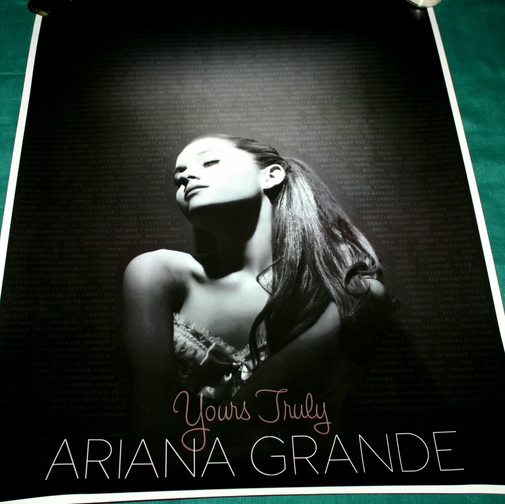 Ariana Grande Poster Yours Truly Rare Sweetener